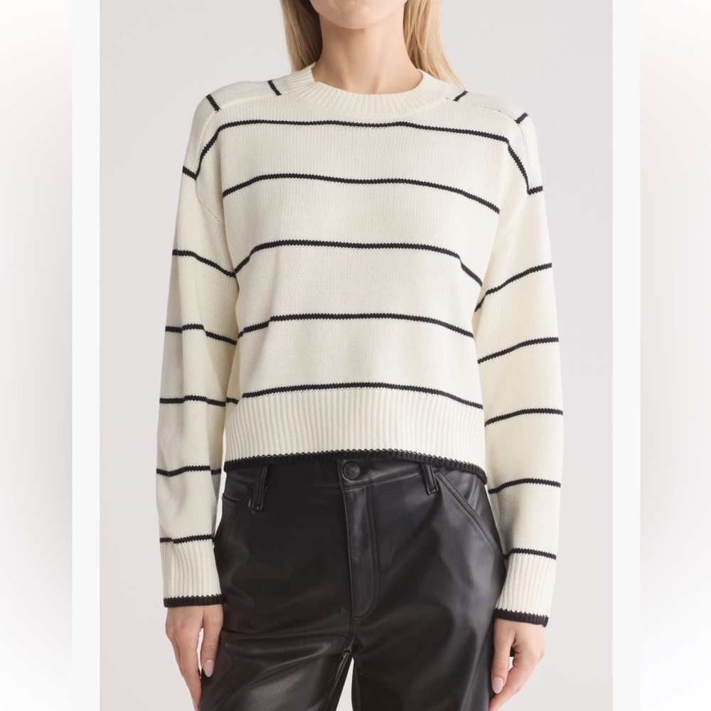 Industry Republic Clothing | White and Black Saddle Stripe Sweater size S NWT